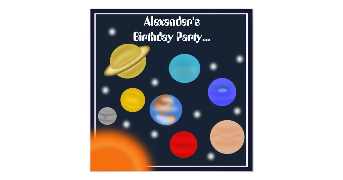 Solar System Birthday Invitations 5