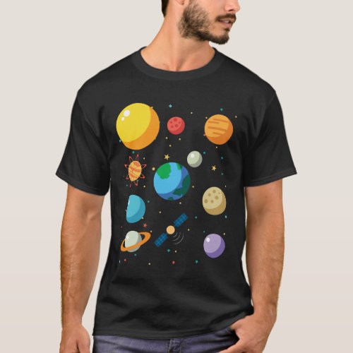 Solar System Outer Space T_shirts Astronaut Camp