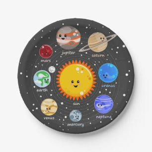 Solar system party theme birthday boy planets star paper plates