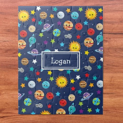 Solar System Pattern for Kids Jigsaw Puzzle