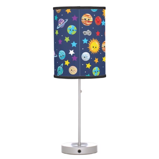 Solar System Pattern for Kids Table Lamp (Back)
