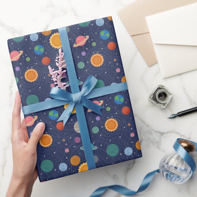 Solar System Pattern Wrapping Paper (Gifting)