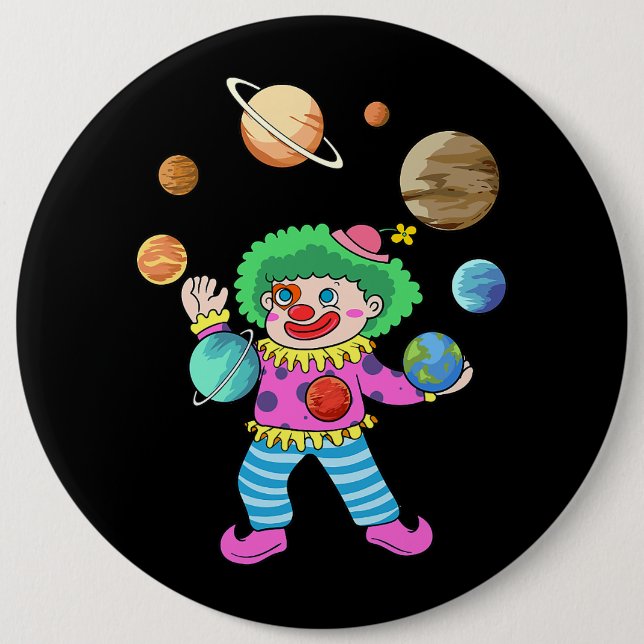 Solar System Planet Clown Juggling Circus for Acro Button (Front)