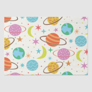 Solar System Planet Outer Space Pattern  Tissue Paper