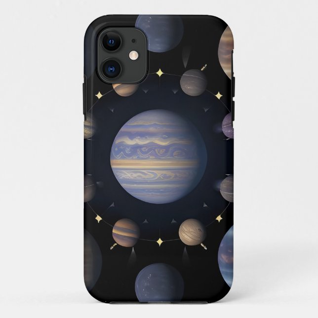 Solar System Planets Arranged in Space Case-Mate iPhone Case (Back)