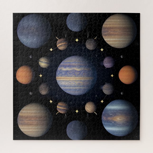 Solar System Planets Arranged in Space Jigsaw Puzzle (Vertical)