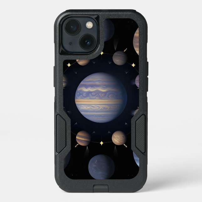 Solar System Planets Arranged in Space Otterbox iPhone Case (Back)