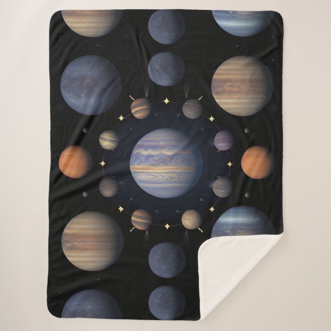 Solar System Planets Arranged in Space Sherpa Blanket (Front)
