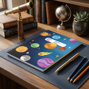 Solar System Planets Astronomy Personalized Space Notebook