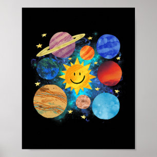 Solar System Planets Astronomy Space Science Girls Poster