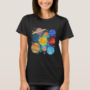 Solar System Planets Astronomy Space Science Girls T-Shirt