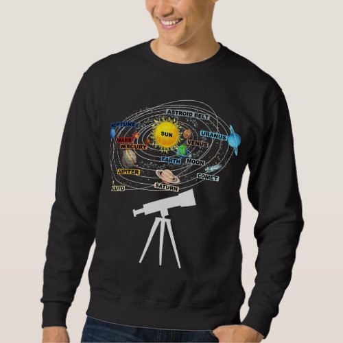 Solar System Planets _ Astronomy Space Science Tel Sweatshirt
