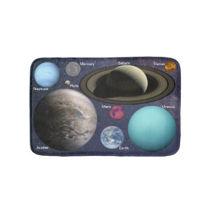 Solar system planets bath mat