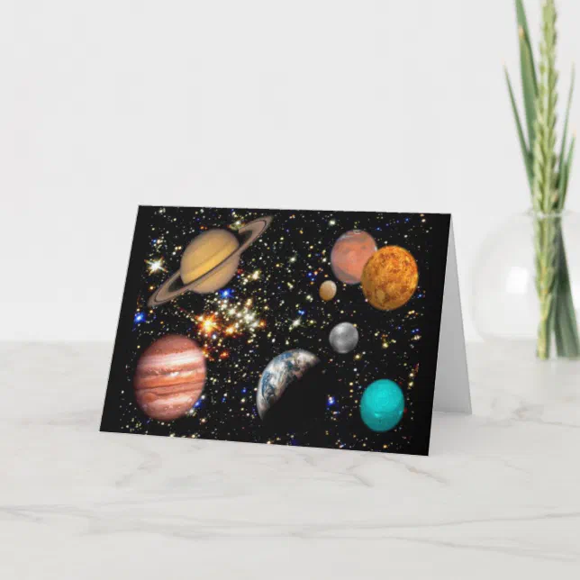 Solar System Note Creative Card Solar System Planets Card | Zazzle