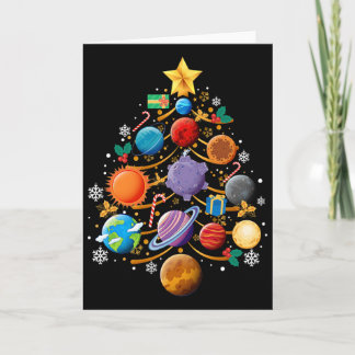 Solar System Planets Christmas Tree Astronomy Xmas Card