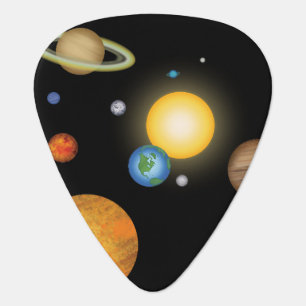Solar System Planets in Deep Space Monogrammed Guitar Pick