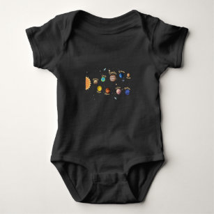 Solar System Planets Kids Knowledge Outer Space Baby Bodysuit