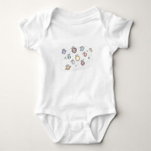 Solar System Planets Kids Knowledge Outer Space Baby Bodysuit