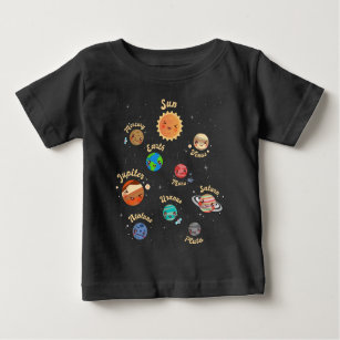 Solar System Planets Kids Knowledge Outer Space Baby T-Shirt