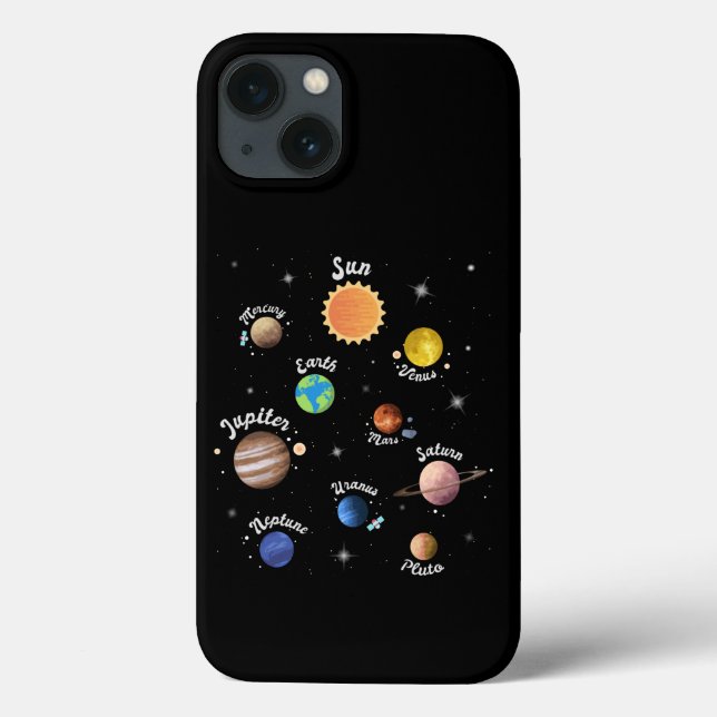 Solar System Planets Kids Knowledge Outer Space Ca Case-Mate iPhone Case (Back)