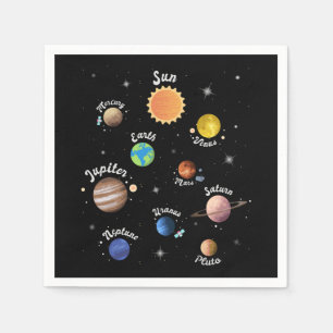 Solar System Planets Kids Knowledge Outer Space Ca Napkins