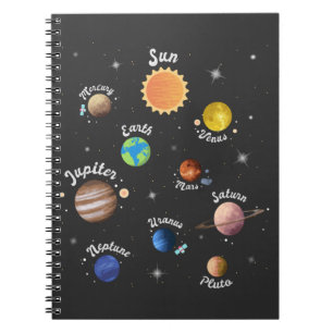 Solar System Planets Kids Knowledge Outer Space Ca Notebook