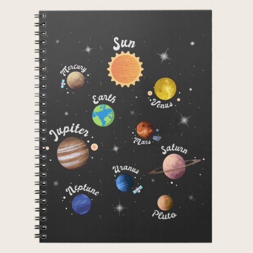 Solar System Planets Kids Knowledge Outer Space Ca Notebook