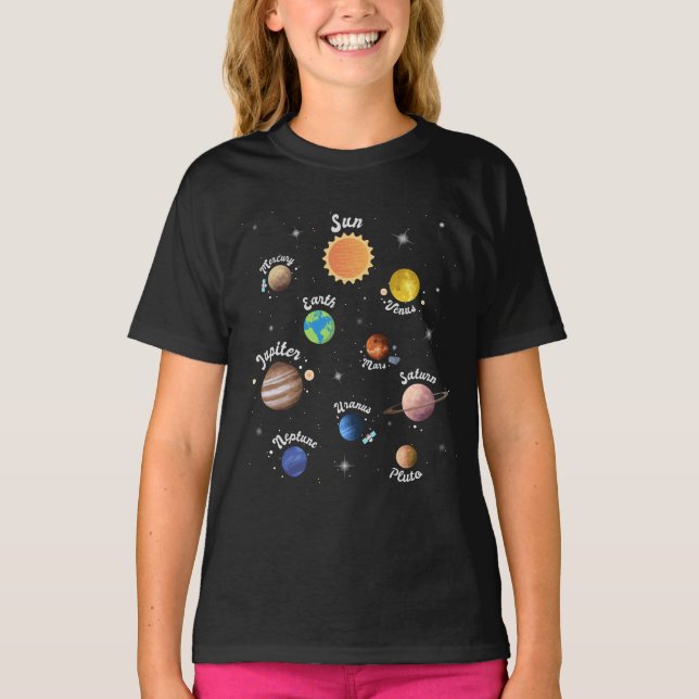 Solar System Planets Kids Knowledge Outer Space Ca T-Shirt (Front)