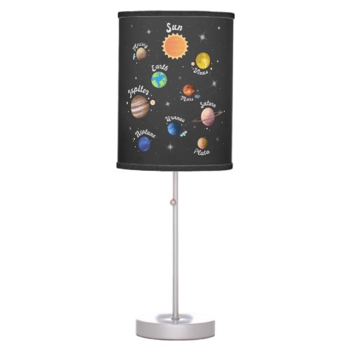 Solar System Planets Kids Knowledge Outer Space Ca Table Lamp