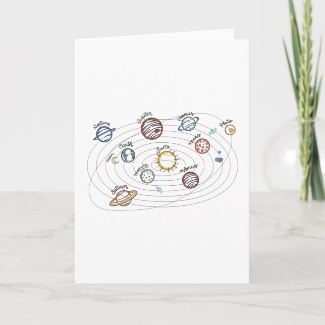 Solar System Planets Kids Knowledge Outer Space Card (Front)