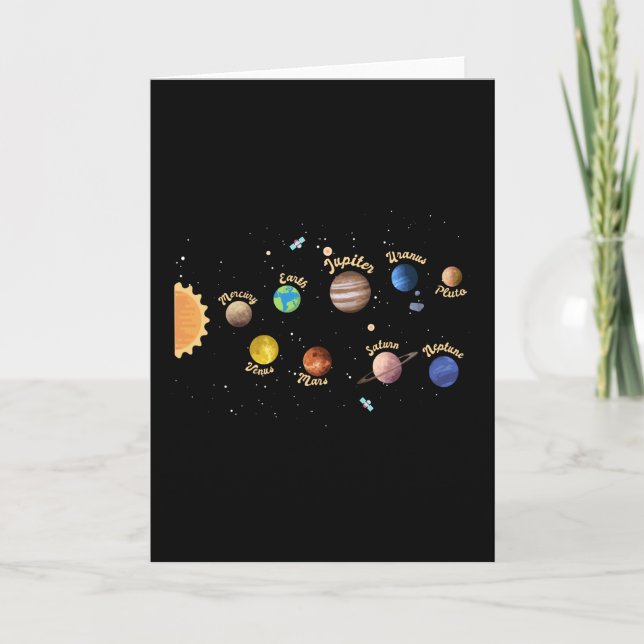 Solar System Planets Kids Knowledge Outer Space Card (Front)
