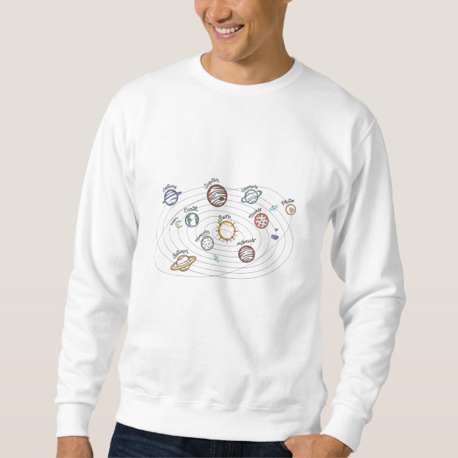 Solar System Planets Kids Knowledge Outer Space Sweatshirt (Front)