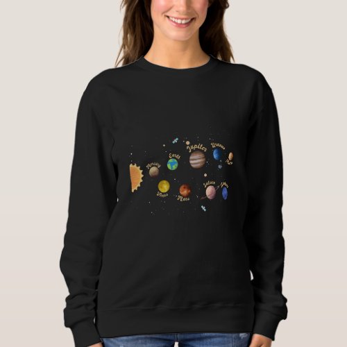 Solar System Planets Kids Knowledge Outer Space Sweatshirt