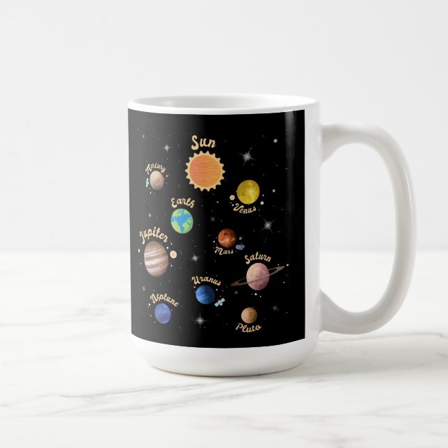 Solar System Planets Kids Knowledge Outer Space T- Coffee Mug (Right)