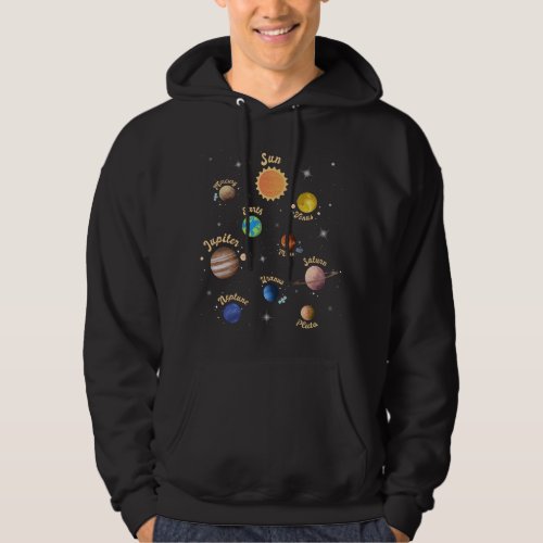 Solar System Planets Kids Knowledge Outer Space T_ Hoodie