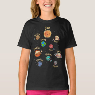 Solar System Planets Kids Knowledge Outer Space T-Shirt