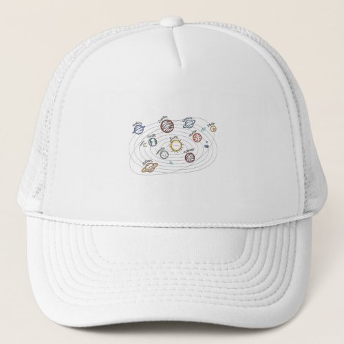 Solar System Planets Kids Knowledge Outer Space Trucker Hat
