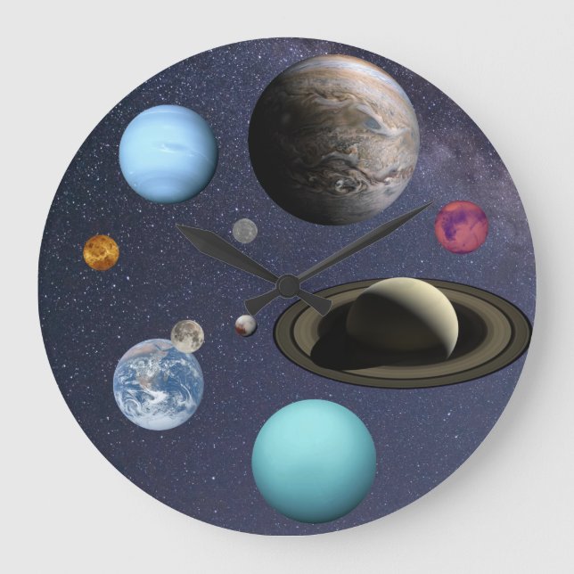 Solar system planets large clock (Front)