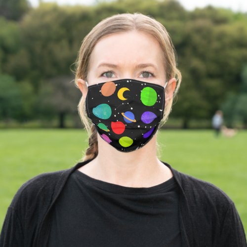 Solar System planets moon saturn stars for kids Adult Cloth Face Mask