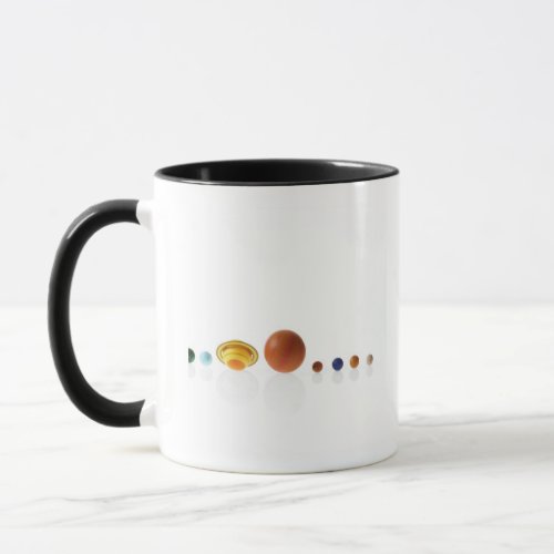 Solar system planets on white background 2 mug