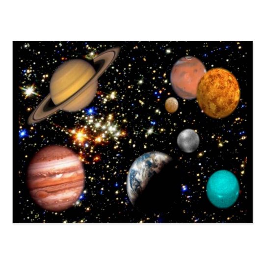 Solar System Planets Postcard