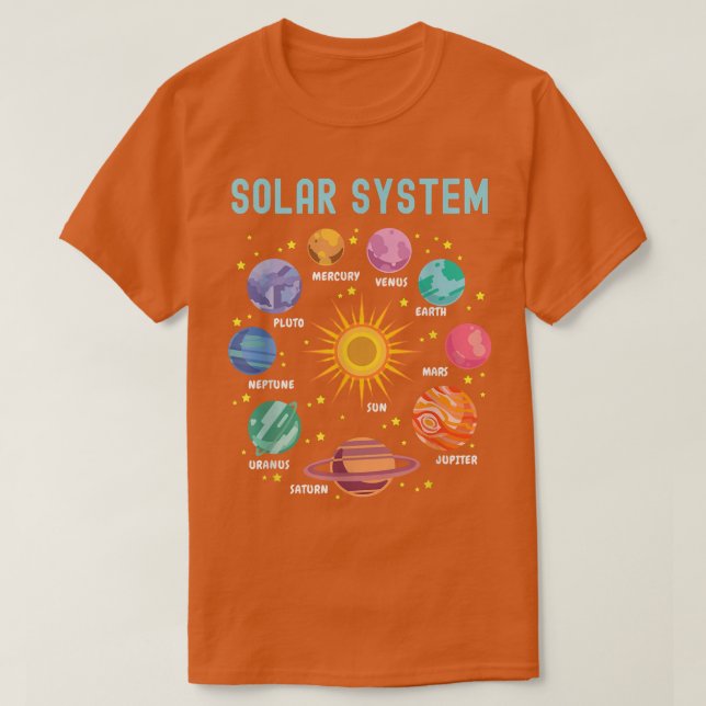 Solar System Planets Science Space Boys Girls Kids T-Shirt (Design Front)