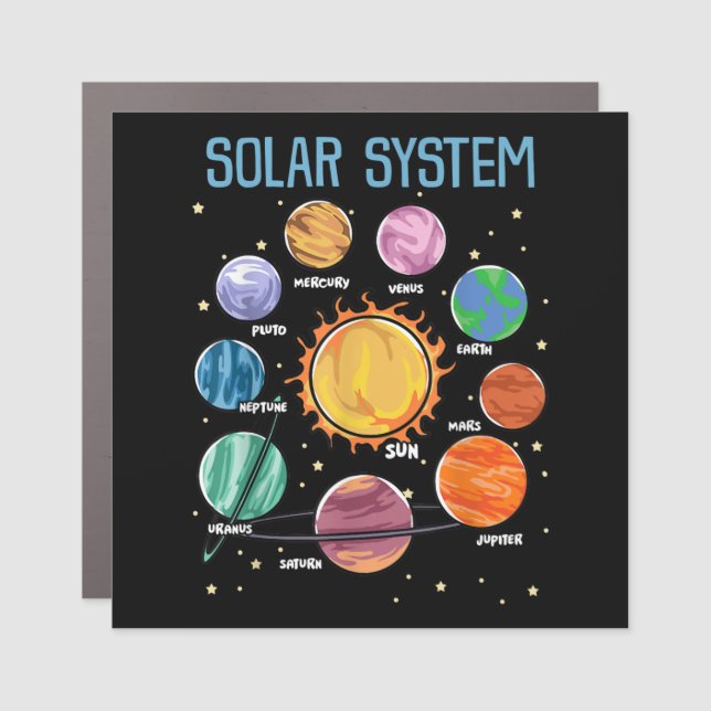 Solar System Planets Science Space Boys Girls STEM Car Magnet (Front)