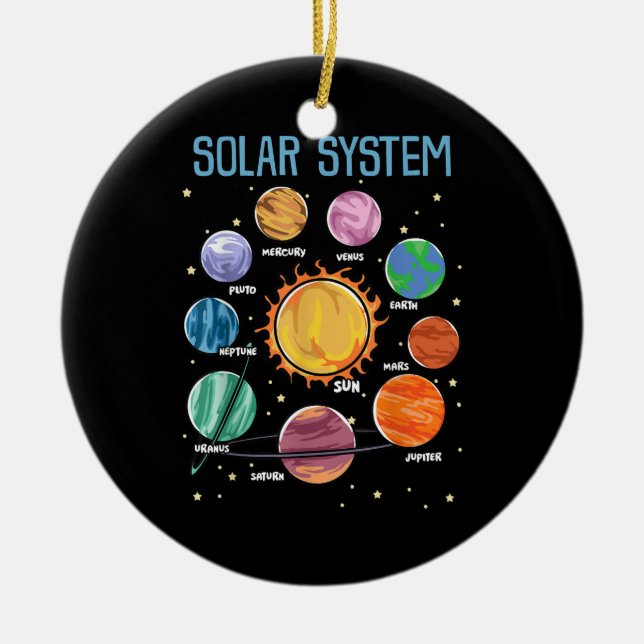 Solar System Planets Science Space Boys Girls STEM Ceramic Ornament (Front)