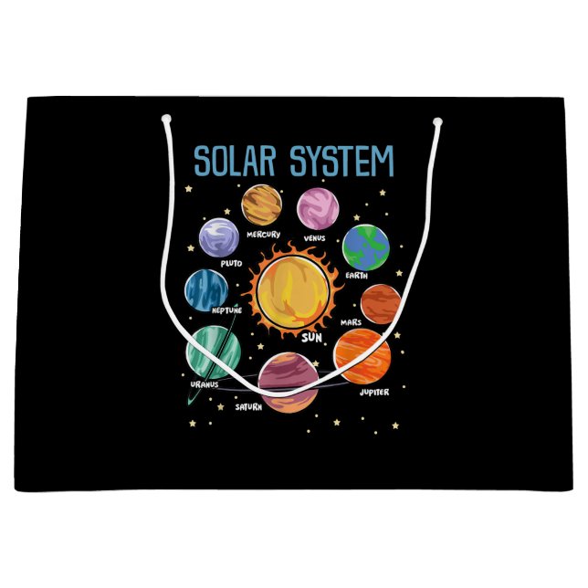Solar System Planets Science Space Boys Girls STEM Large Gift Bag (Front)