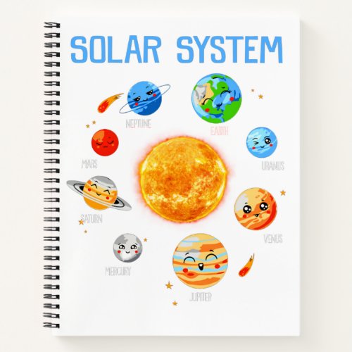 Solar System Planets Science Space Boys Girls STEM Notebook