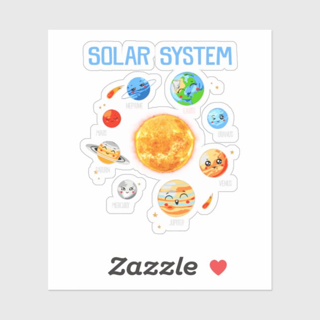 Solar System Planets Science Space Boys Girls STEM Sticker (Sheet)