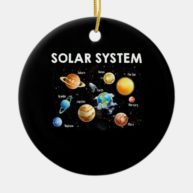 Solar System Planets Science Space Ceramic Ornament (Front)