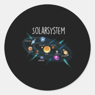 Solar System Planets Science Space Stem Classic Round Sticker