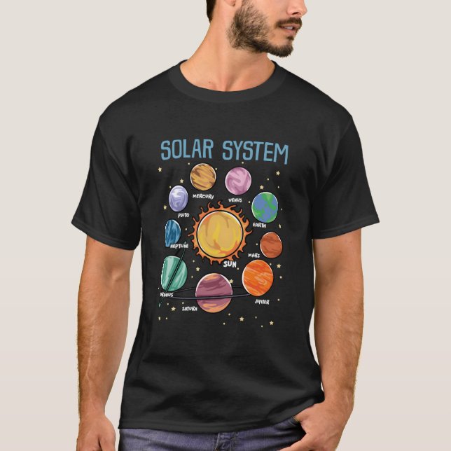Solar System Planets Science Space Stem T-Shirt (Front)